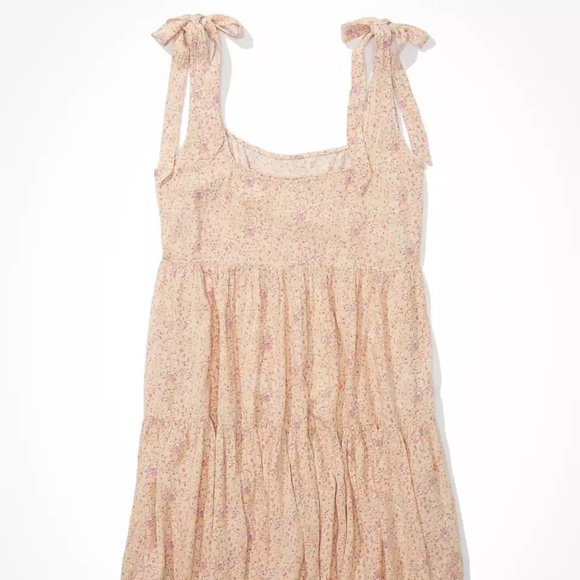 aerie Dresses & Skirts - ⛔️SALE PENDING⛔️🆕NWT AE Floral Tie-Strap Babydoll Dress in 'Pink'